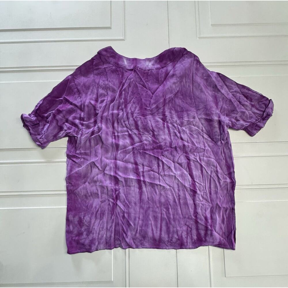 Yana K American Made T Shirt Top Purple Tie Dye Top Sz Small - Picture 4 of 6